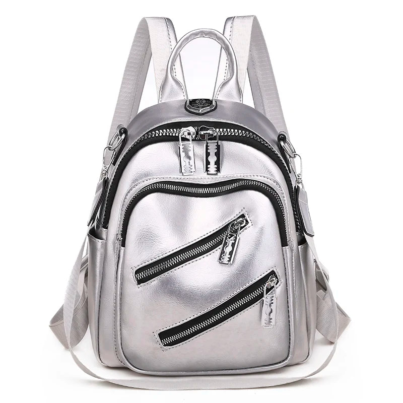 Sac a Dos Argenté Argent 23cm x 12cm x 28cm Sac a dos Femme
