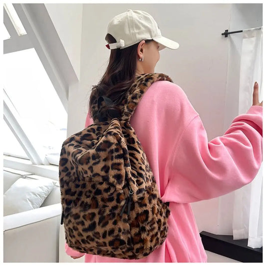 Sac à Dos Peluche Leopard Sac a dos Femme