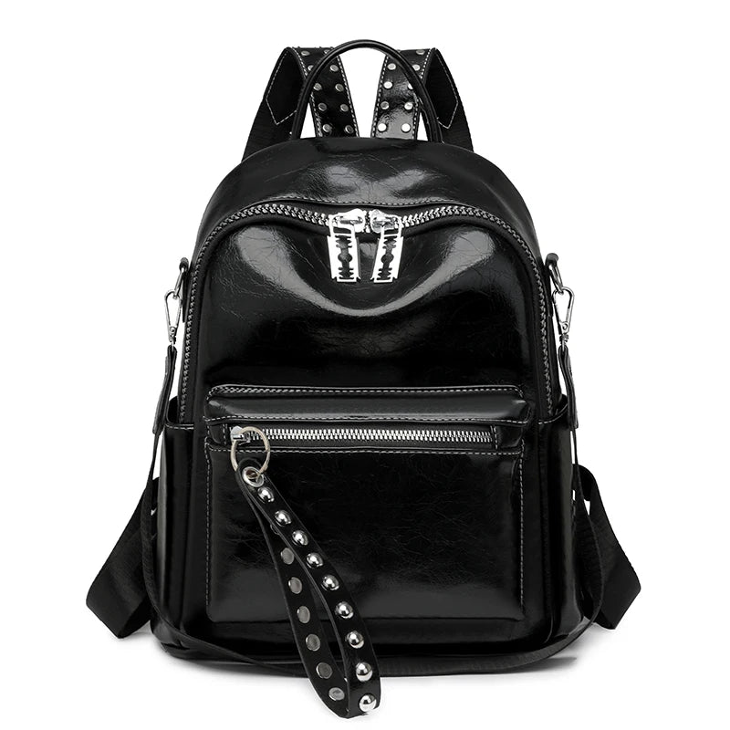 Sac à Dos Argenté Noir Sac a dos Femme