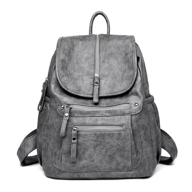 Petit Sac à Dos Femme Cuir Gris Sac a dos Femme