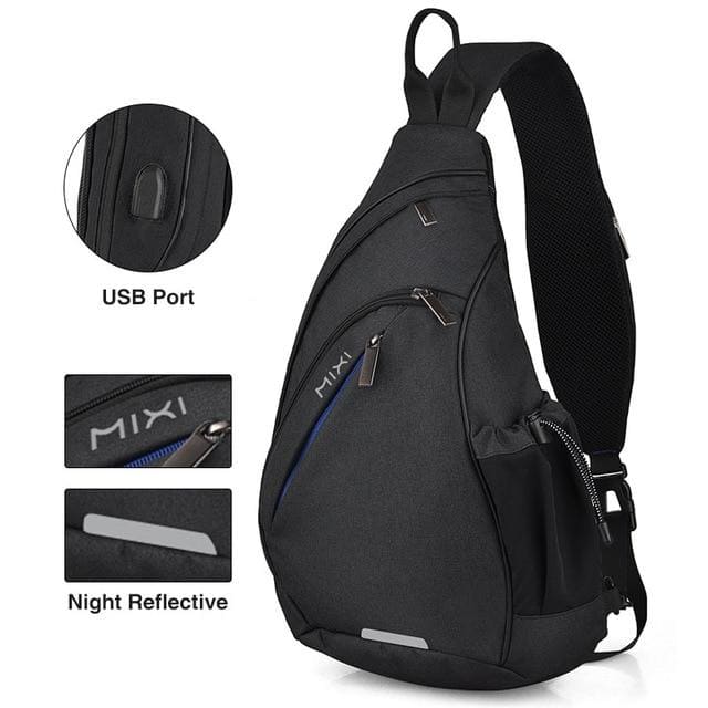Sac à Dos Bandoulière Homme : Urbain, Compact et Imperméable Noir Sac a dos Homme