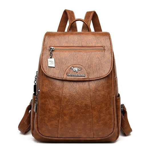 Sac à Dos Cuir Rouge Marron Sac a dos Femme