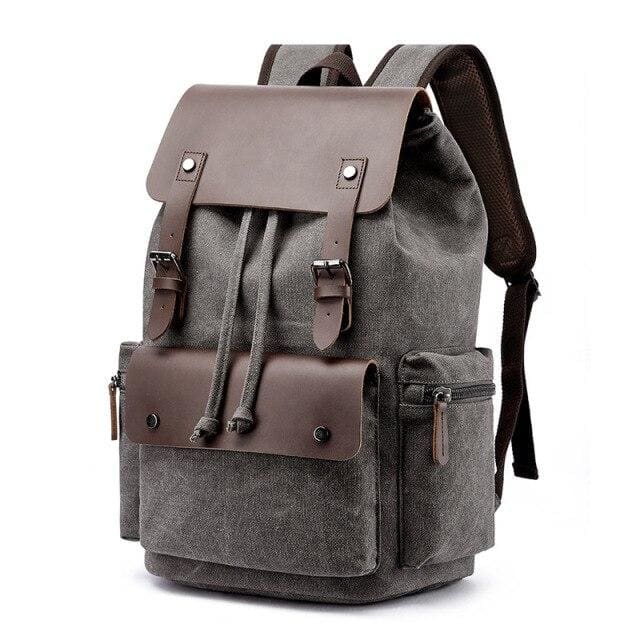 Sac à Dos En Toile Vintage Gris Sac a dos Homme