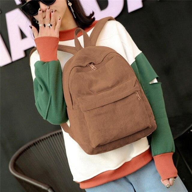 Sac a Dos Velours Khaki Sac a dos Femme