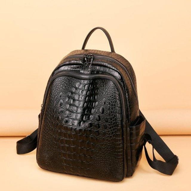 Sac a Dos Crocodile Simili Cuir Noir Sac a dos Femme