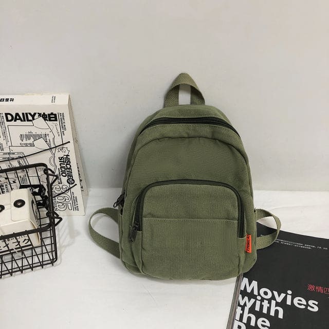 Sac à Dos En Toile Vert 25x25x13cm Sac a dos Femme