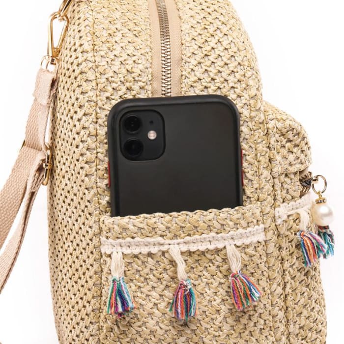 Sac en Paille Original Sac a dos Femme