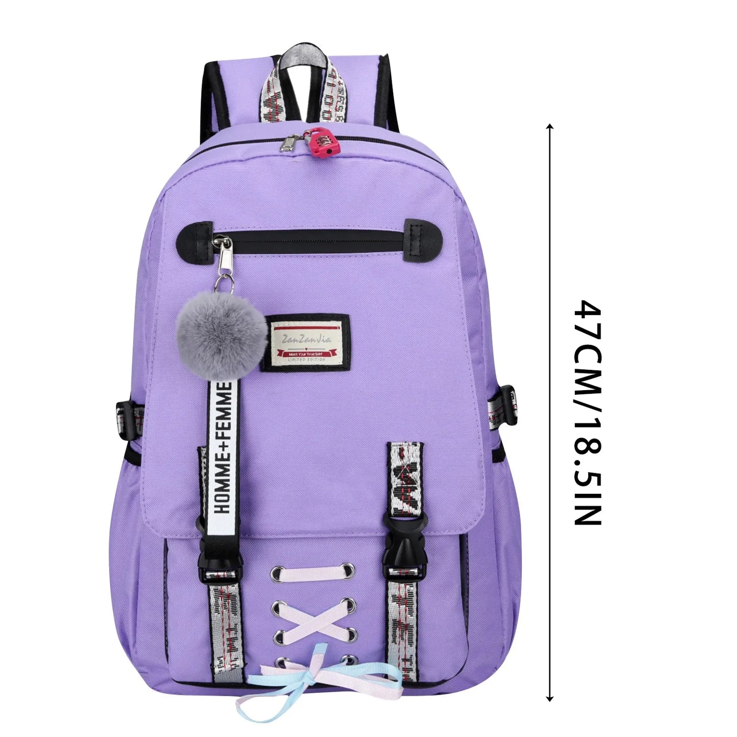 Cartable Collège Fille – Grand Format pour Cahiers, Classeur et Ordinateur Portable Sac à dos Fille