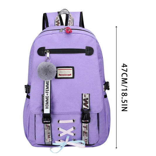 Cartable Collège Fille – Grand Format pour Cahiers, Classeur et Ordinateur Portable Sac à dos Fille