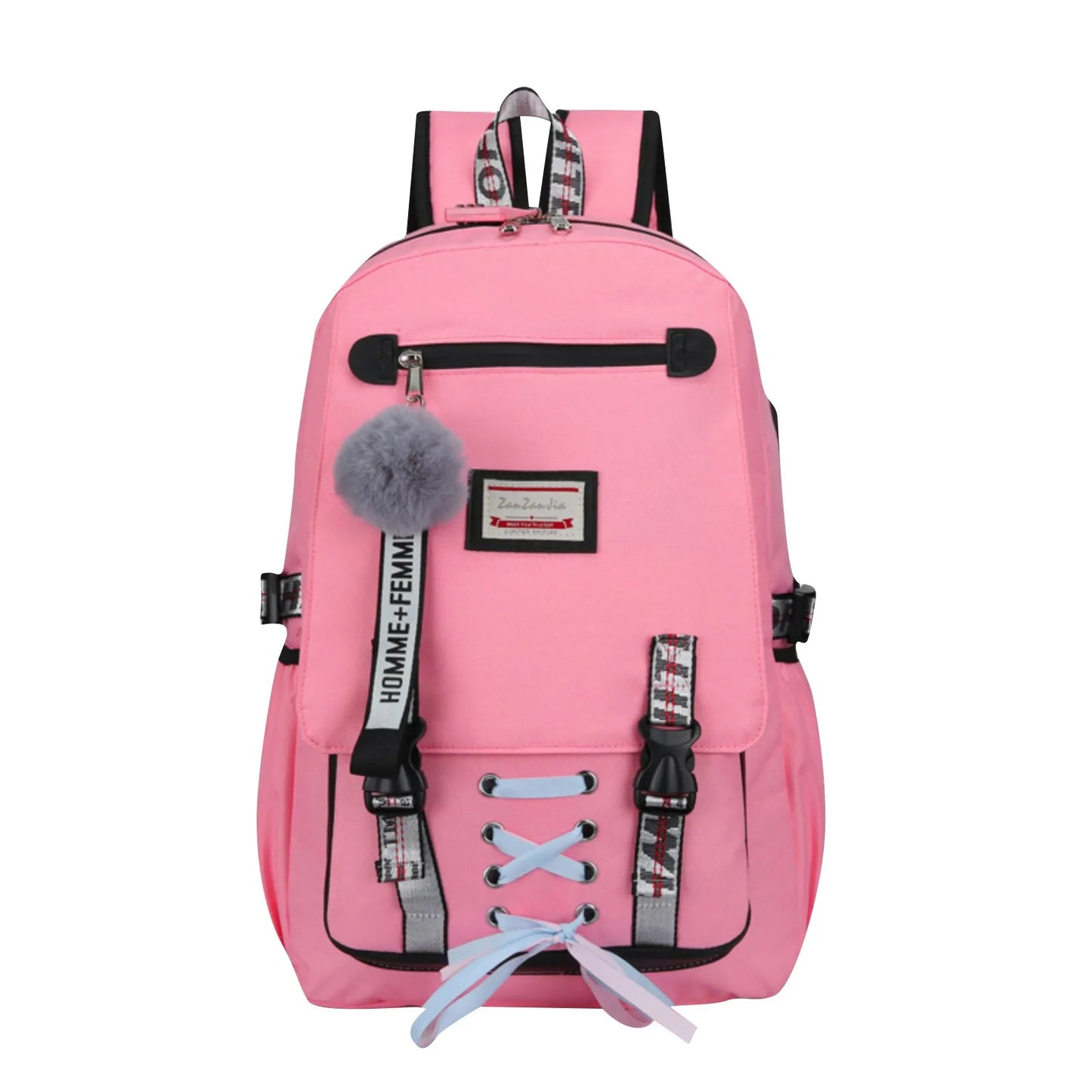 Cartable Collège Fille – Grand Format pour Cahiers, Classeur et Ordinateur Portable Rose Taille Unique Sac à dos Fille