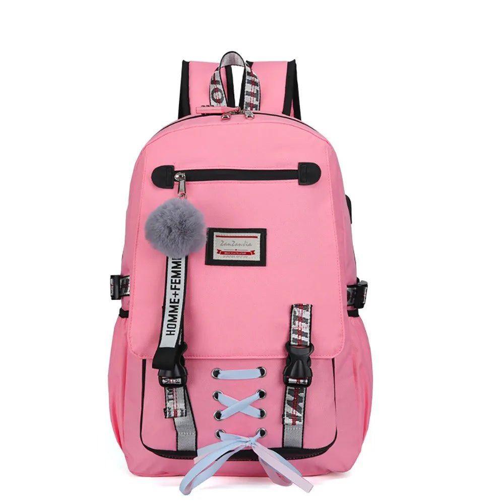 Cartable Collège Fille – Grand Format pour Cahiers, Classeur et Ordinateur Portable Rose Sac à dos Fille