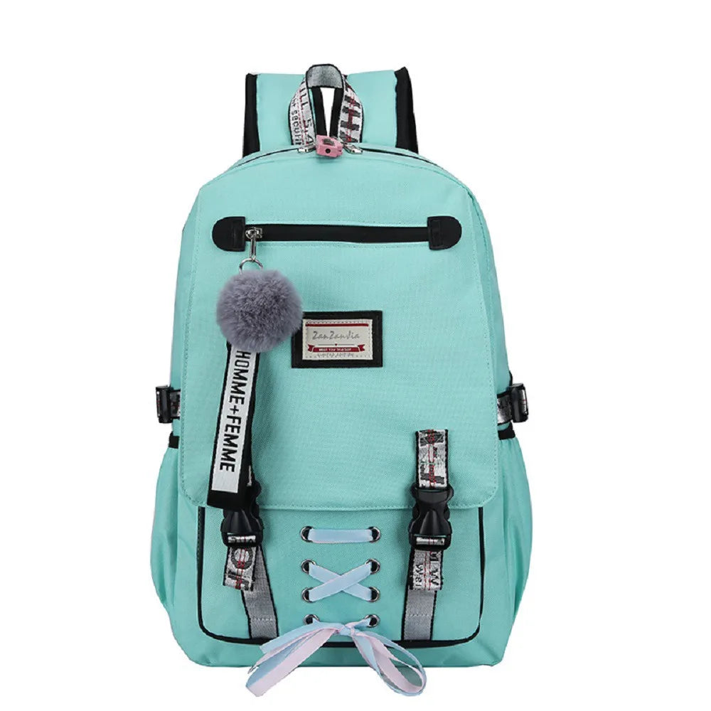 Cartable Collège Fille – Grand Format pour Cahiers, Classeur et Ordinateur Portable Vert Sac à dos Fille