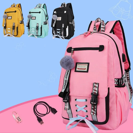 Cartable Collège Fille – Grand Format pour Cahiers, Classeur et Ordinateur Portable Sac à dos Fille