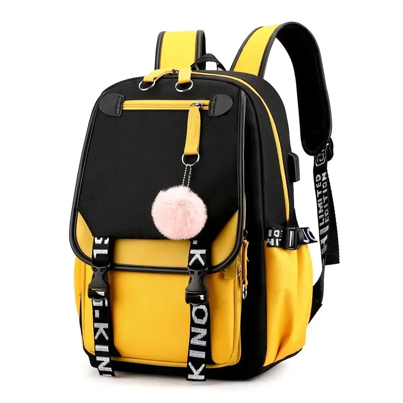 Cartable Kawaii Jaune Sac à dos Fille
