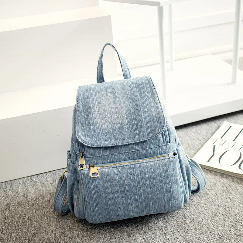 Sac à Dos Retro Jean Light Bleu Sac a dos Femme