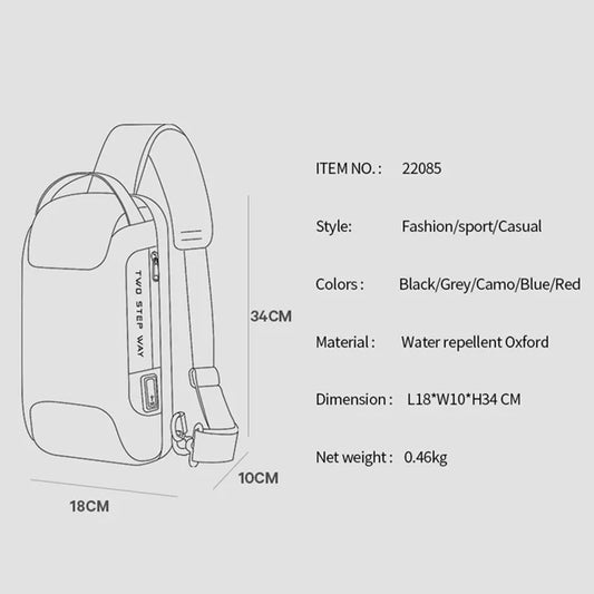 Sac à Bandoulière étanche Antivol