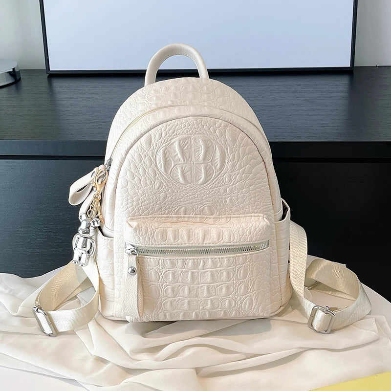 Sac à Dos Simili Cuir Blanc Petit Blanc Sac a dos Femme