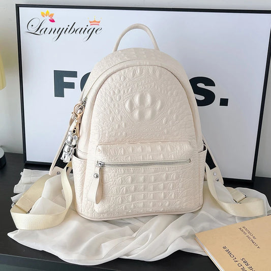 Sac à Dos Simili Cuir Blanc Sac a dos Femme
