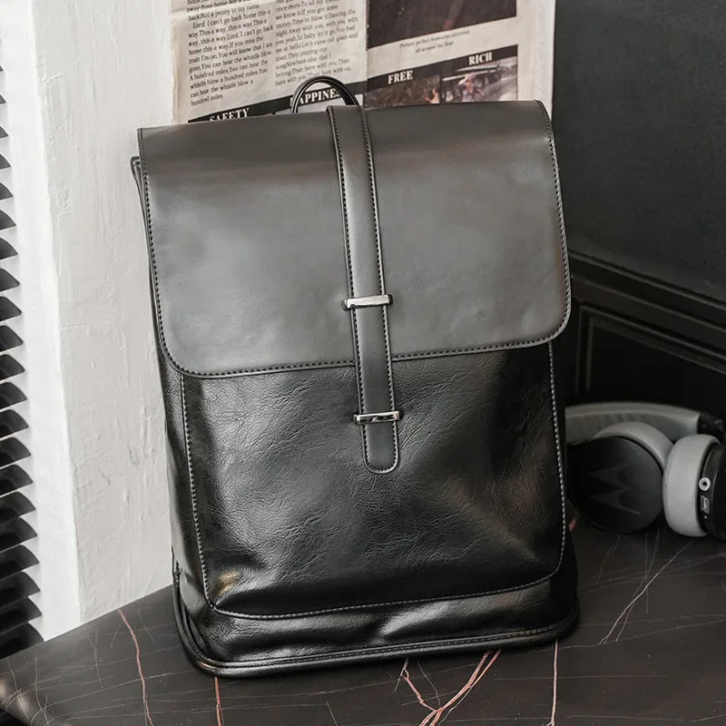 Sac à Dos Vintage En Cuir Synthetique Black Sac a dos Femme