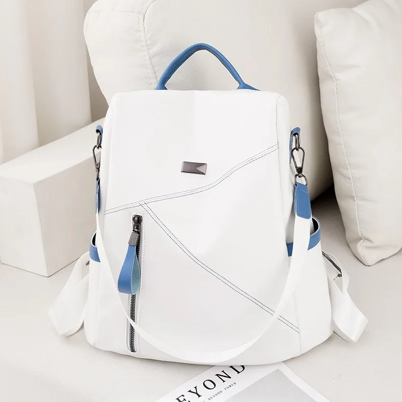 Petit Sac a Dos Simili Cuir Femme blue white 33cmX31cmX14cm Sac a dos Femme