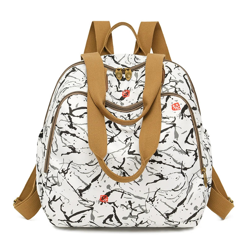 Sac à Dos à Fleurs Blanc Sac a dos Femme