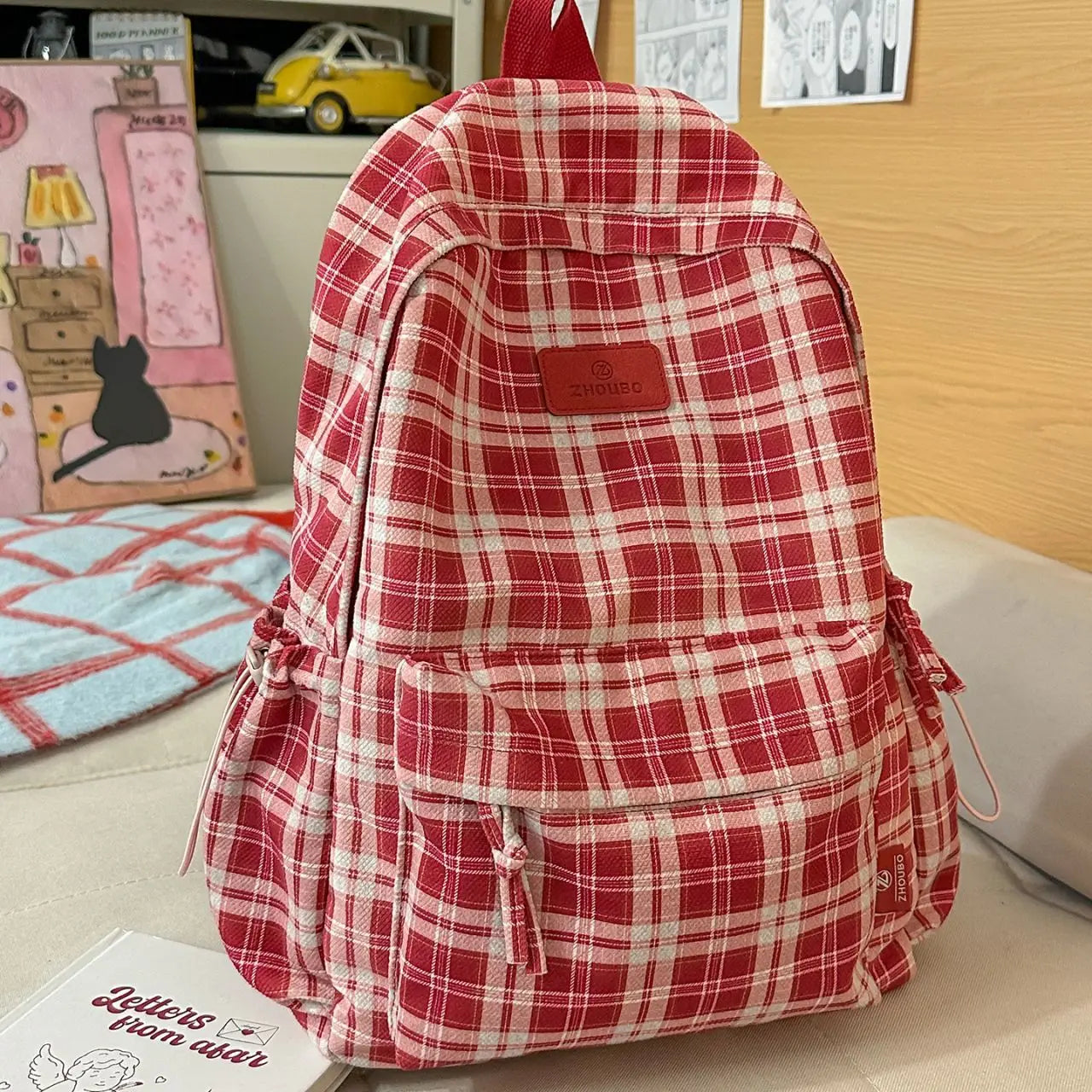 Sac écossais Rouge Sac a dos Femme