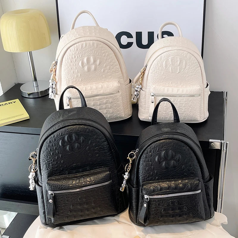 Sac à Dos Simili Cuir Blanc Sac a dos Femme