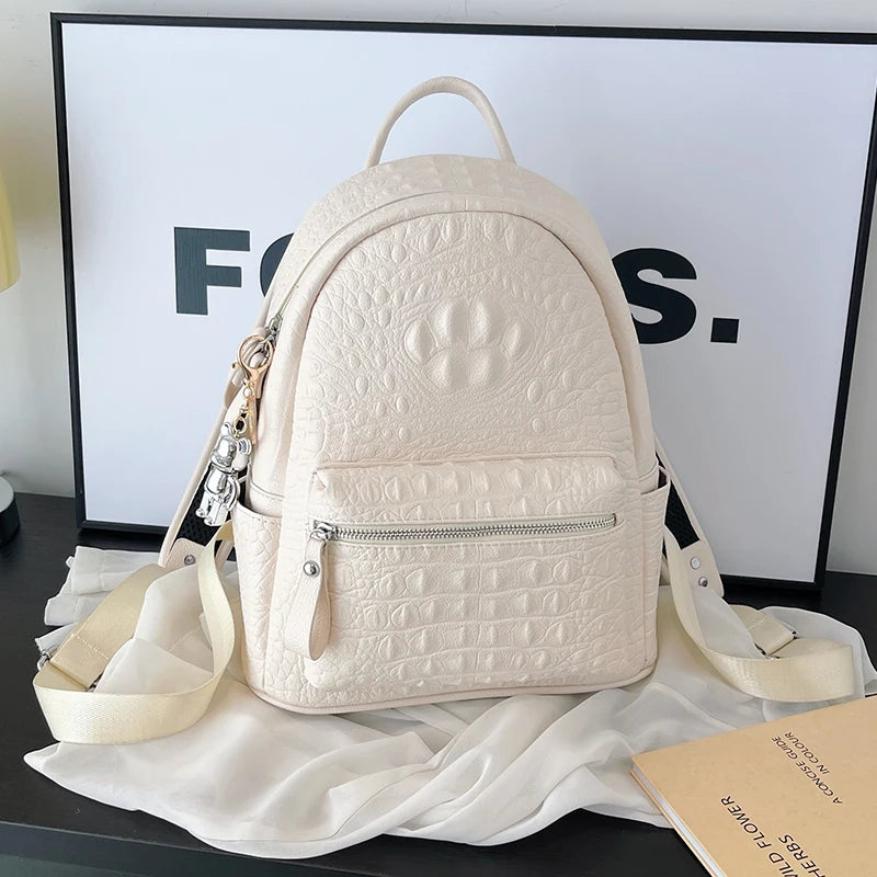 Sac à Dos Simili Cuir Blanc Grand Blanc Sac a dos Femme