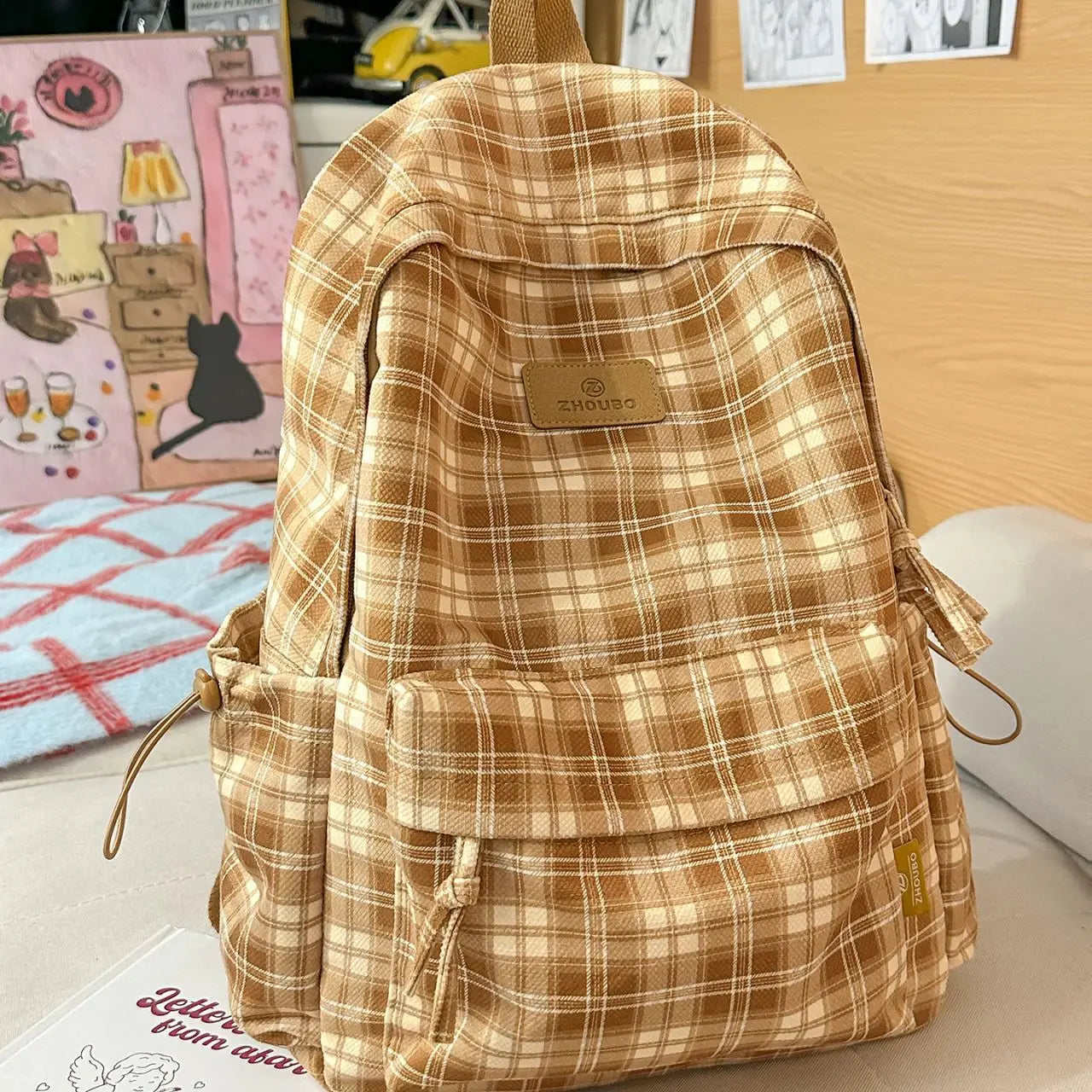 Sac écossais Khaki Sac a dos Femme