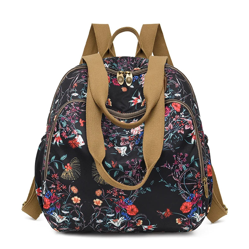 Sac à Dos à Fleurs Noir Sac a dos Femme