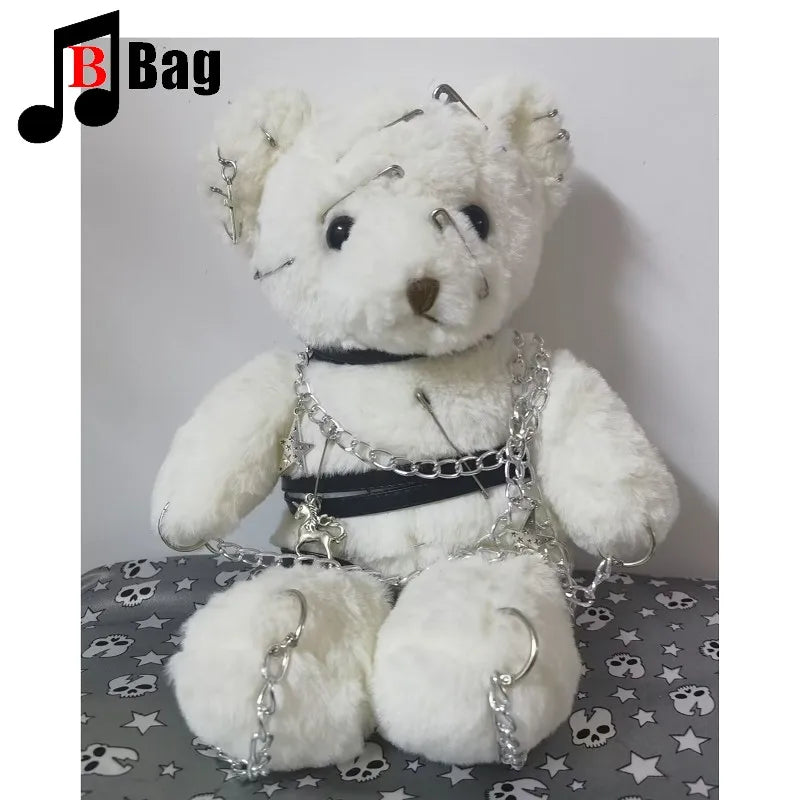Sac à Dos Ourson Gothique Blanc Sac à dos Femme