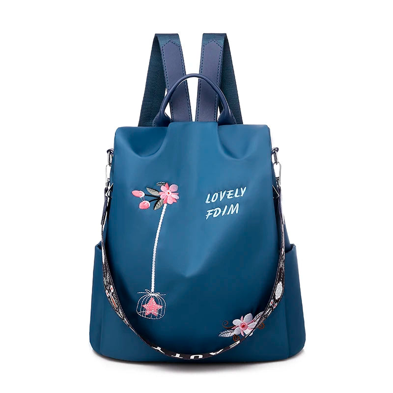 Sac à Dos Inviolable Embroidery-Blue China Mainland Sac a dos Femme