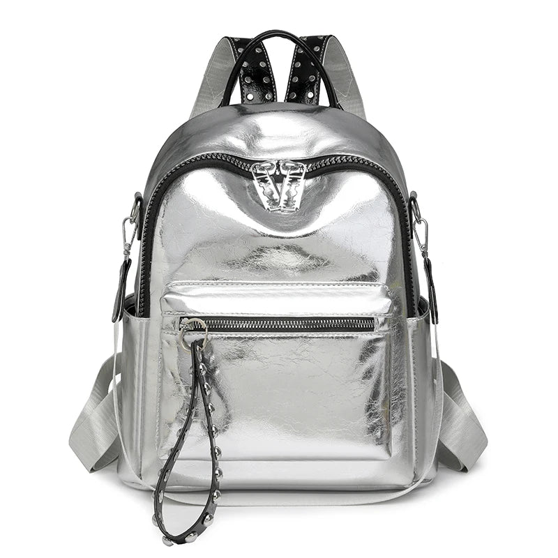 Sac à Dos Argenté Argent Sac a dos Femme