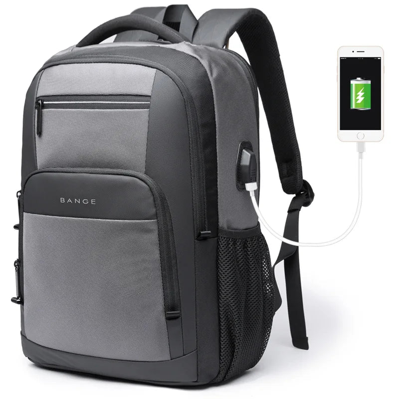 Sac à Dos Collège Grande Capacité 45x32x15cm Gris