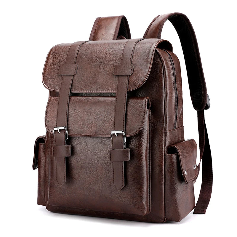 Sac a Dos Effet Cuir Dark Marron Sac a dos Homme