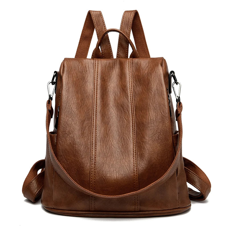 Sac à Dos Fermeture Cachée Marron Sac a dos Femme
