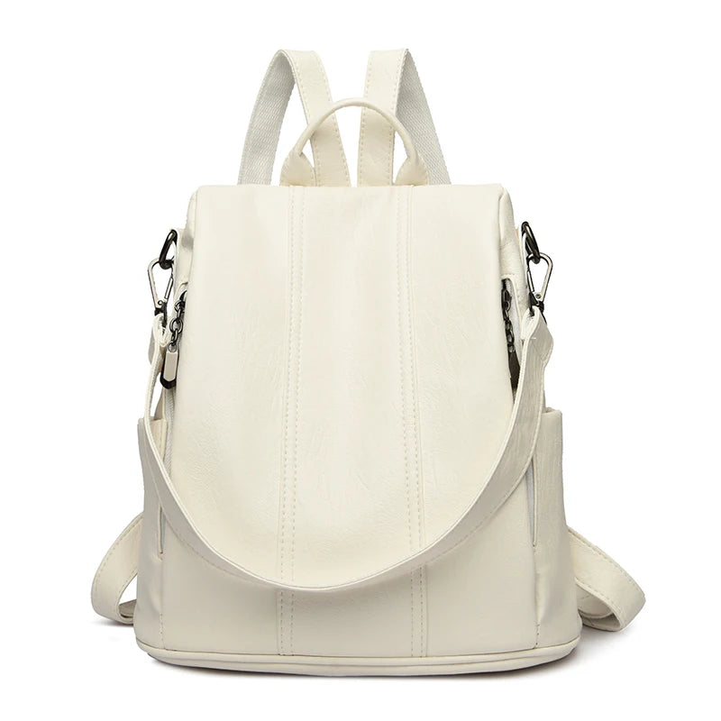 Sac à Dos Fermeture Cachée Blanc Sac a dos Femme