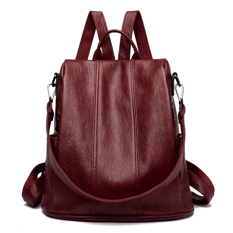 Sac à Dos Fermeture Cachée Rouge Sac a dos Femme