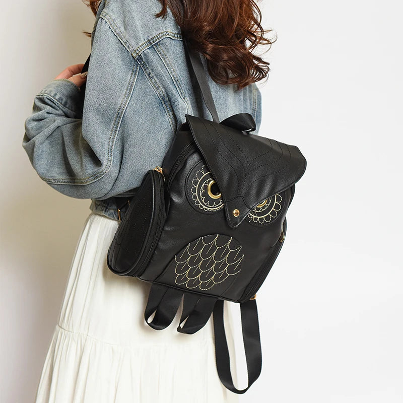 Sac à Dos Hibou Noir 23x11x29cm Sac a dos Femme
