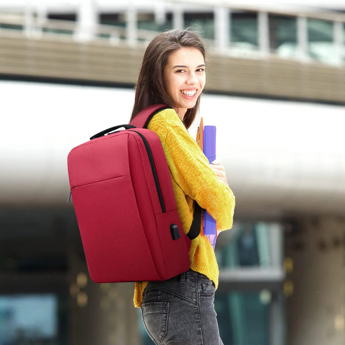 Sac à Dos Homme Multifonction Rouge Sac à dos Homme