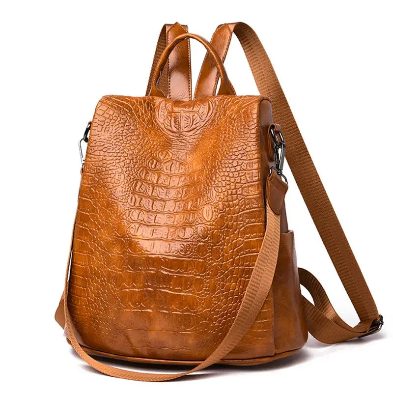 Sac a Dos Motif Crocodile Marron Sac a dos Garcon