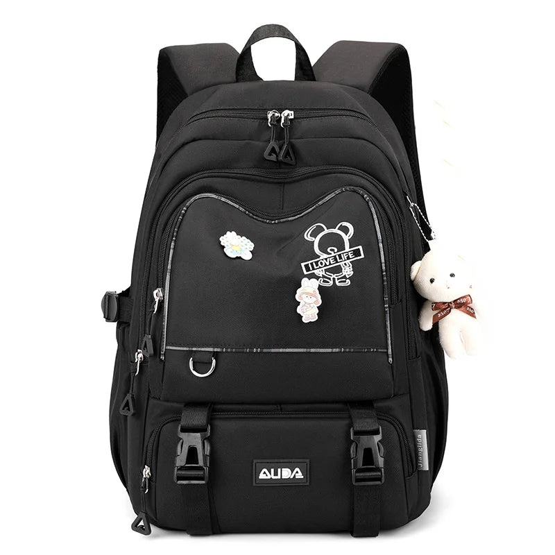 Sac à Dos Multi-poche Rose Noir