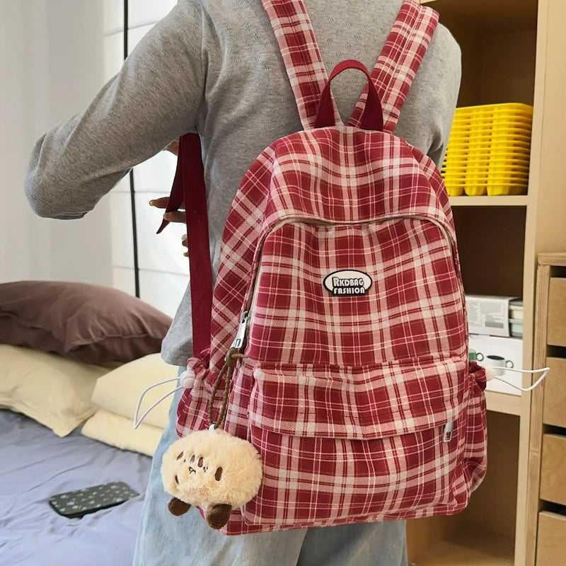 Sac à Dos Noir à Carreaux Sac a dos Femme