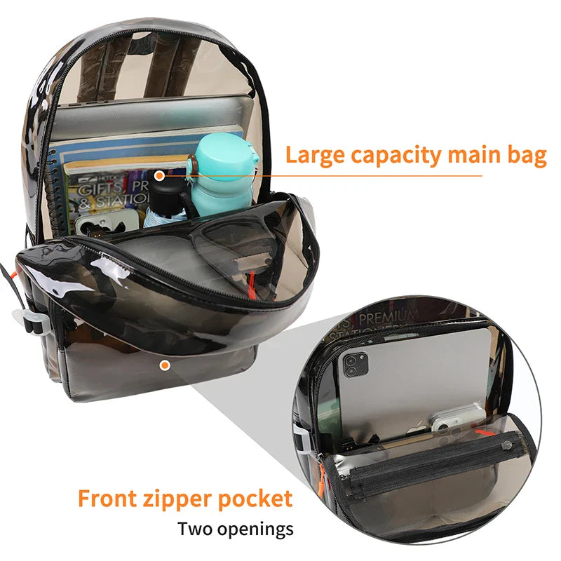 Sac a Dos Transparent Noir Sac a dos Femme