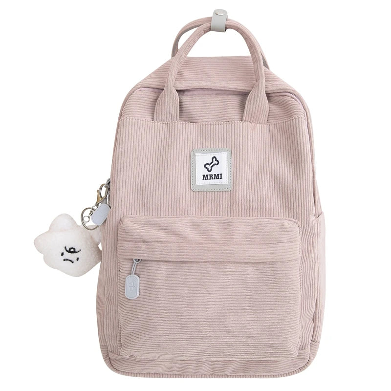 Sac à Dos Velours Côtelé Rose