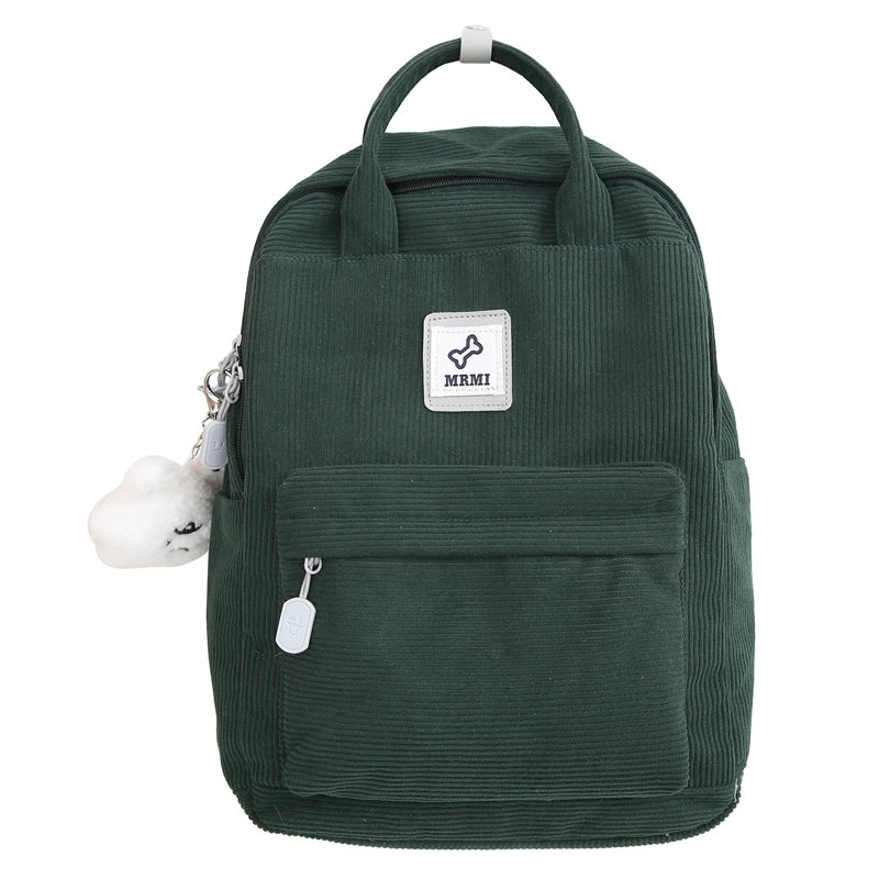 Sac à Dos Velours Côtelé Vert