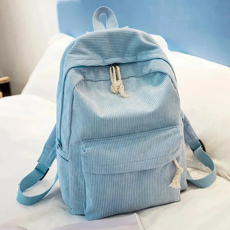 Sac à Dos Velours Femme Blue No Need Name Sac a dos Femme