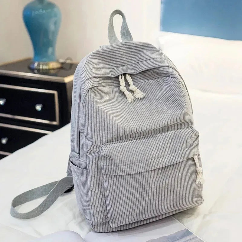 Sac à Dos Velours Femme GRAY No Need Name Sac a dos Femme