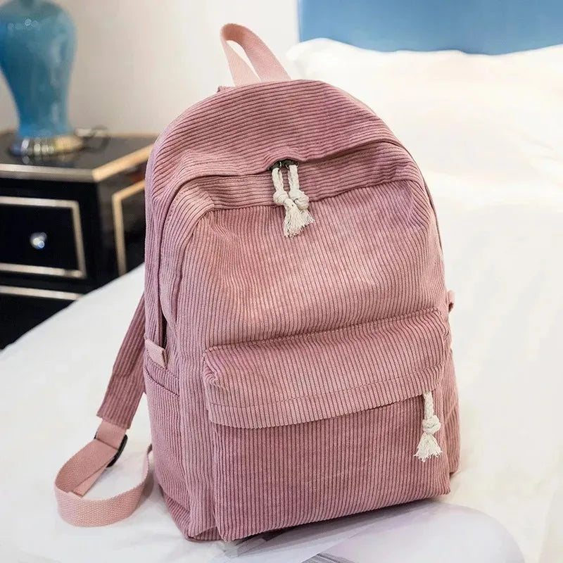 Sac à Dos Velours Femme Pink No Need Name Sac a dos Femme