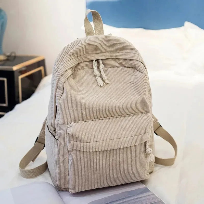 Sac à Dos Velours Femme Khaki No Need Name Sac a dos Femme